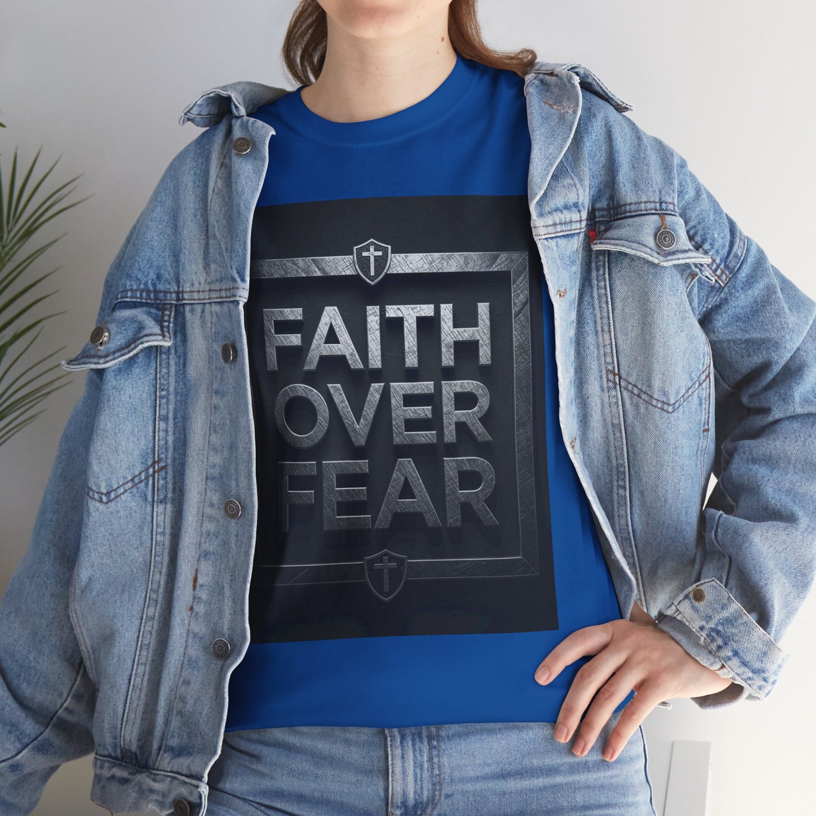 Faith Over Fear T-Shirt — Inspirational Christian Tee with Bold Typography For Men & Women