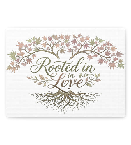 Rooted in Love Tree Canvas Wall Art — Inspirational Family Quote Home Decor
