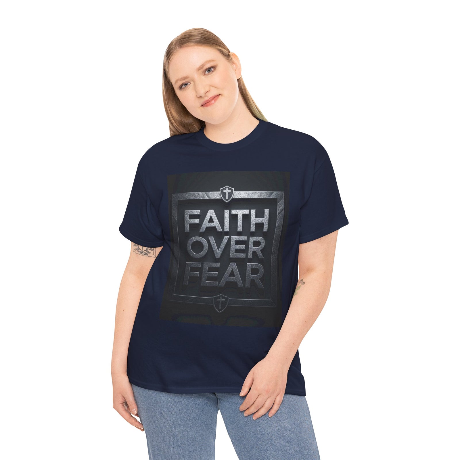 Faith Over Fear T-Shirt — Inspirational Christian Tee with Bold Typography For Men & Women