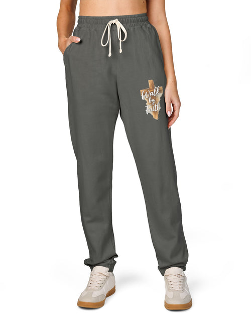 Load image into Gallery viewer, Men’s and women's Faith Over Fear Sweatpants – Graphic Fleece Joggers, Christian Lounge Pants, Spring Comfort Wear
