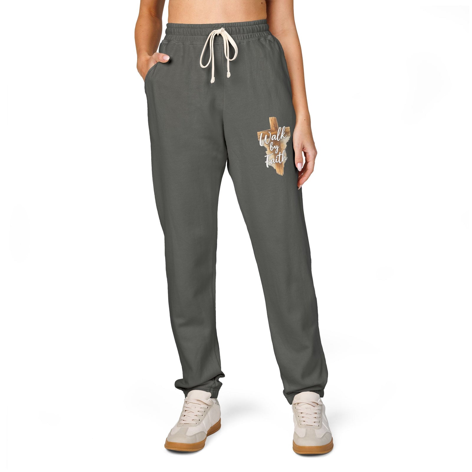 Men’s and women's Faith Over Fear Sweatpants – Graphic Fleece Joggers, Christian Lounge Pants, Spring Comfort Wear