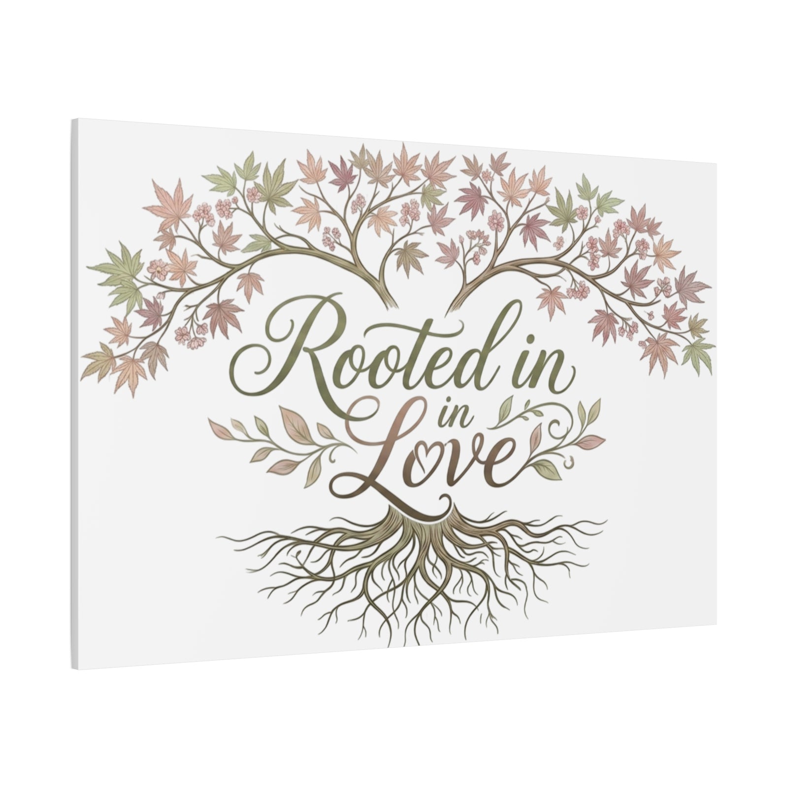 Rooted in Love Tree Canvas Wall Art — Inspirational Family Quote Home Decor