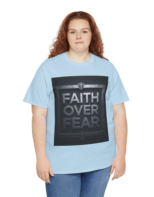 Load image into Gallery viewer, Faith Over Fear T-Shirt — Inspirational Christian Tee with Bold Typography For Men &amp; Women
