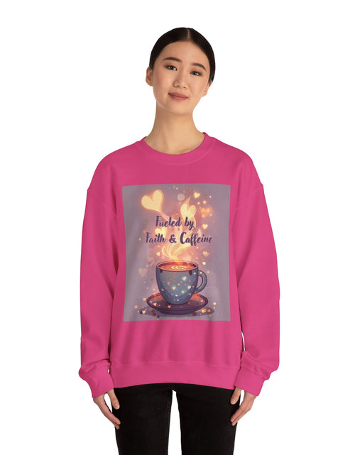 Load image into Gallery viewer, Fueled by Faith &amp; Caffeine| Coffee Lover Faith Fueled - Woman's Crewneck Sweatshirt
