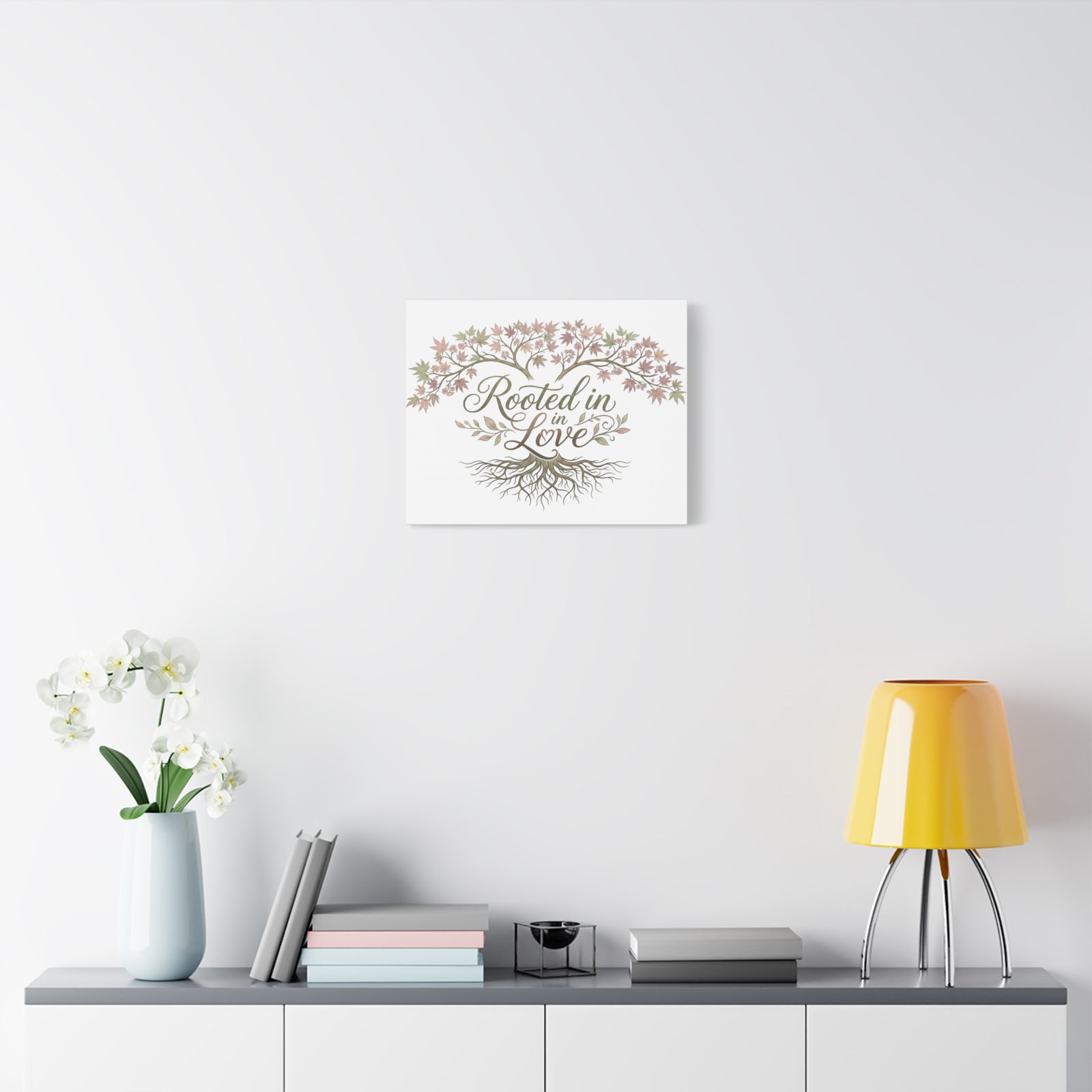 Rooted in Love Tree Canvas Wall Art — Inspirational Family Quote Home Decor