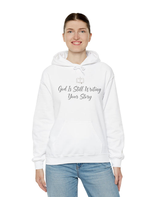 Load image into Gallery viewer, Faith Hoodie — "God Is Still Writing Your Story" Inspirational Christian Sweatshirt
