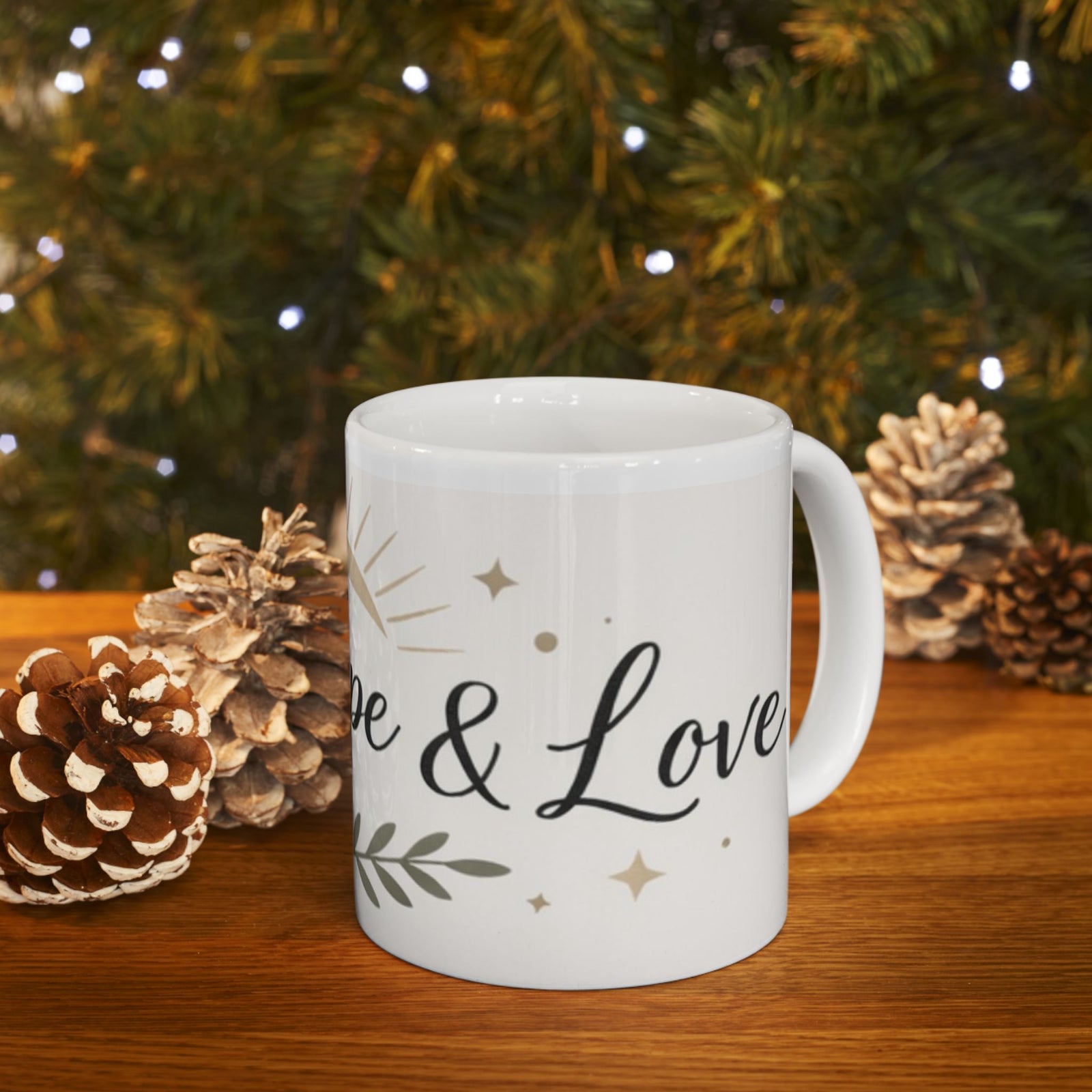 Faith Hope & Love Ceramic Mug — Inspirational Coffee Lover Cup 11 oz & 15 oz