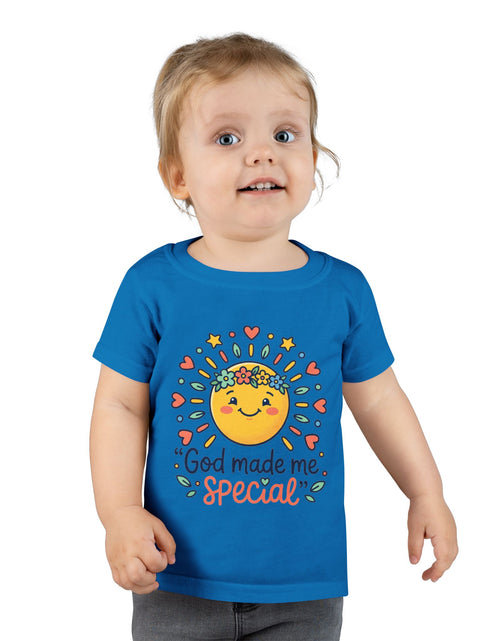 Load image into Gallery viewer, God Made Me Special Toddler T-Shirt | Cute Sun Graphic Kids Shirt | Christian Toddler Tee | Faith-Based Kids Clothes

