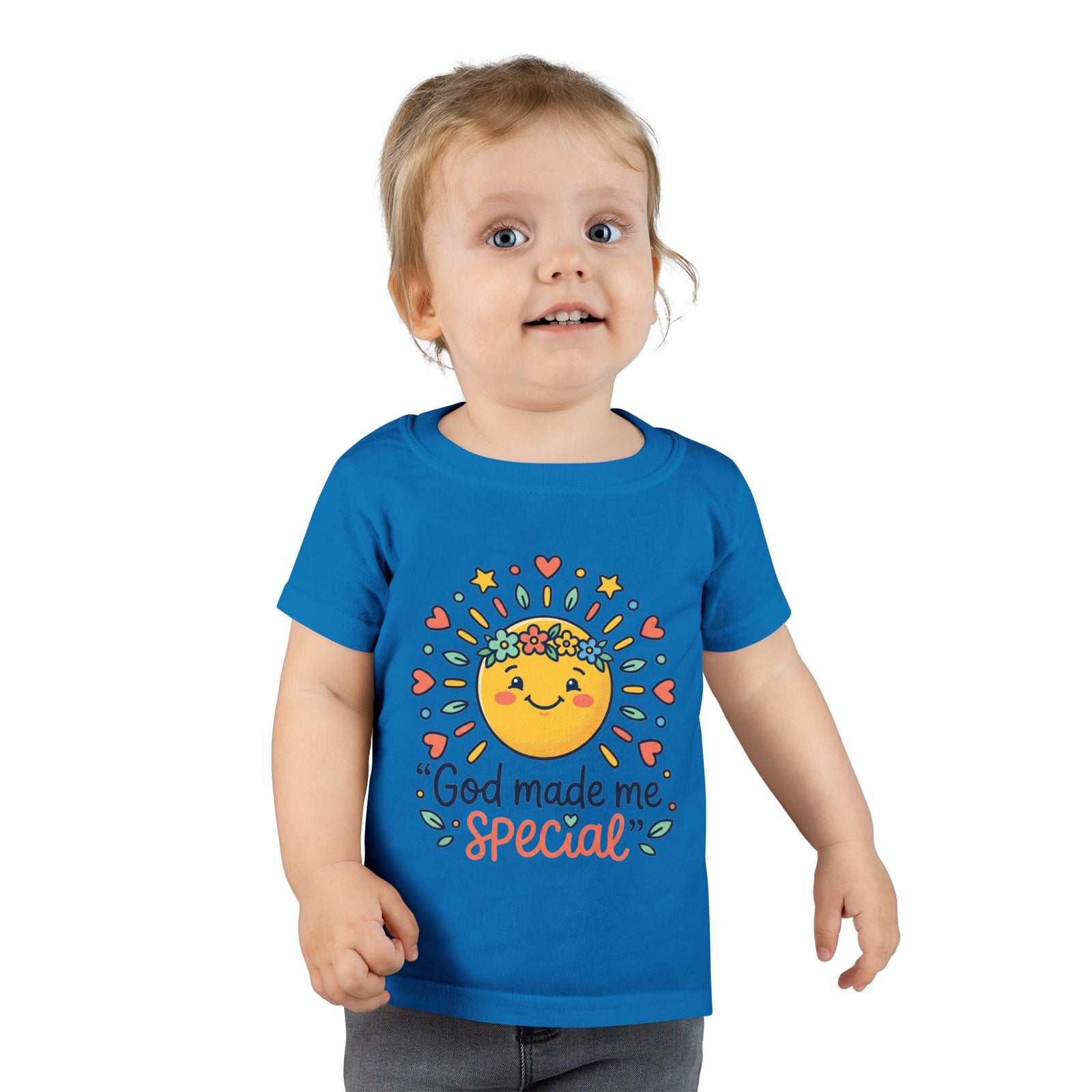 God Made Me Special Toddler T-Shirt | Cute Sun Graphic Kids Shirt | Christian Toddler Tee | Faith-Based Kids Clothes