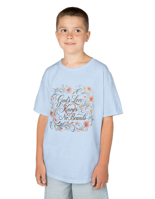 Load image into Gallery viewer, Kids Tee — "God's Love Knows No Bounds" Floral Shirt
