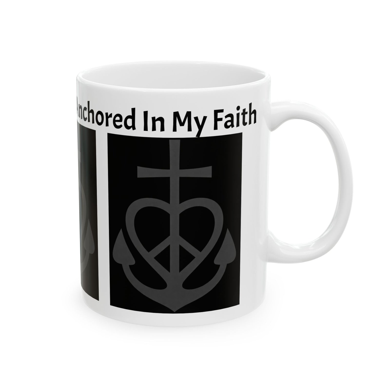 Anchor of Faith Ceramic Mug — "Even in Weakness I am Anchored" Christian Coffee Cup 11 oz & 15 oz