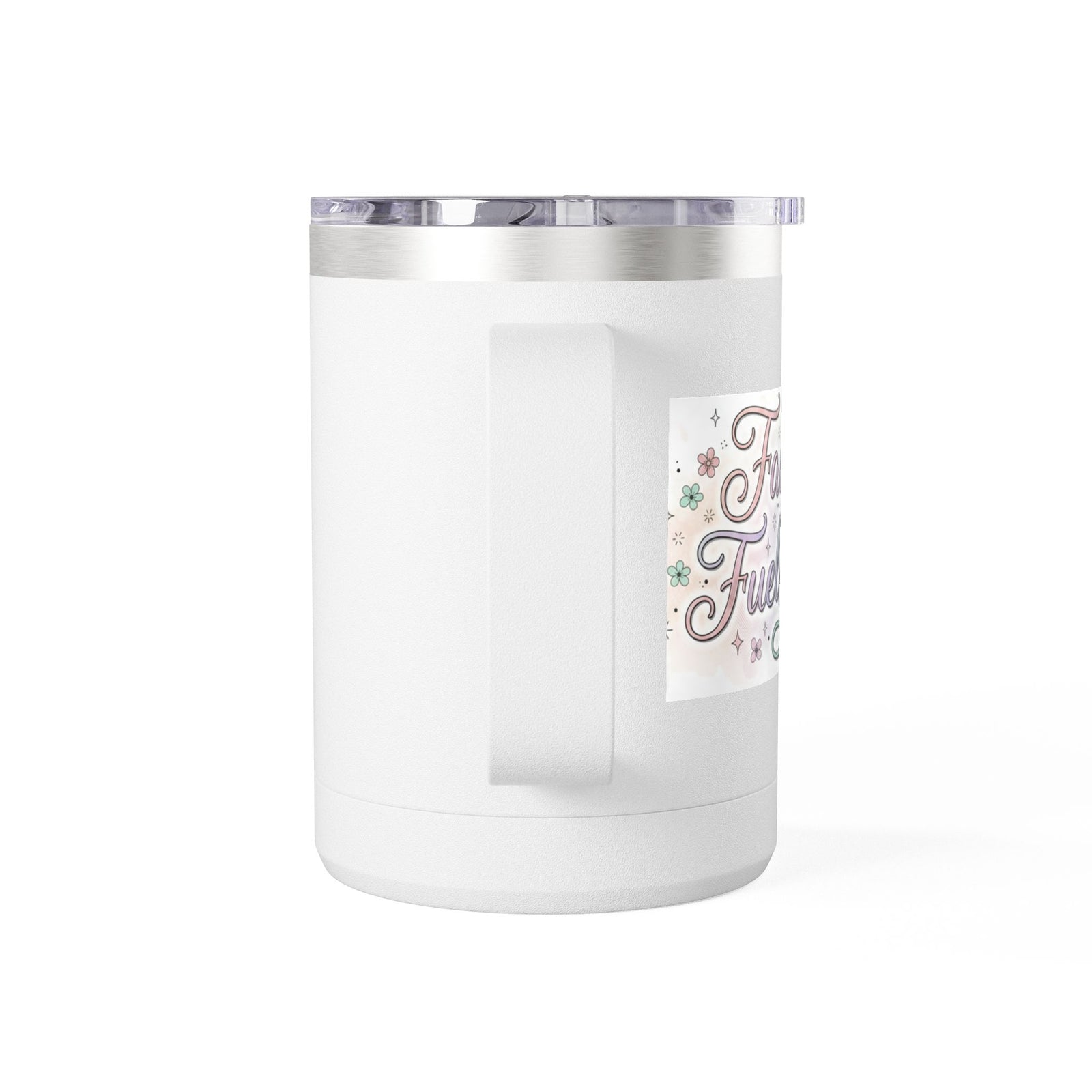 15oz Insulated Coffee Tumbler Mug — "Faith Fuels Me" Pastel Star Design