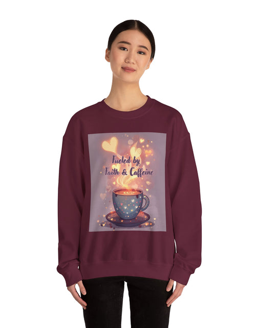 Load image into Gallery viewer, Fueled by Faith &amp; Caffeine| Coffee Lover Faith Fueled - Woman's Crewneck Sweatshirt
