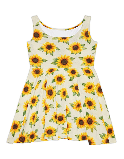 Load image into Gallery viewer, Sunflower Skater Dress – Bright Yellow Floral Sundress, Sleeveless Summer Dress, Boho Garden Party &amp; Beach Outfit for Women

