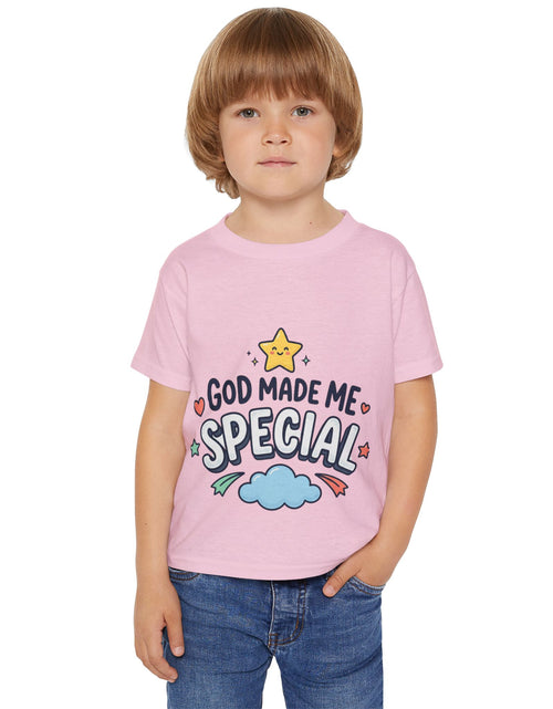 Load image into Gallery viewer, God Made Me Special Toddler T-Shirt | Christian Kids Shirt | Faith-Based Kids Clothes | Cute Religious Gift for Boys &amp; Girls
