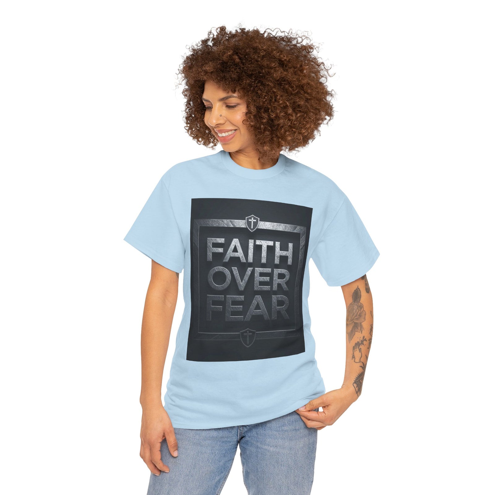 Faith Over Fear T-Shirt — Inspirational Christian Tee with Bold Typography For Men & Women