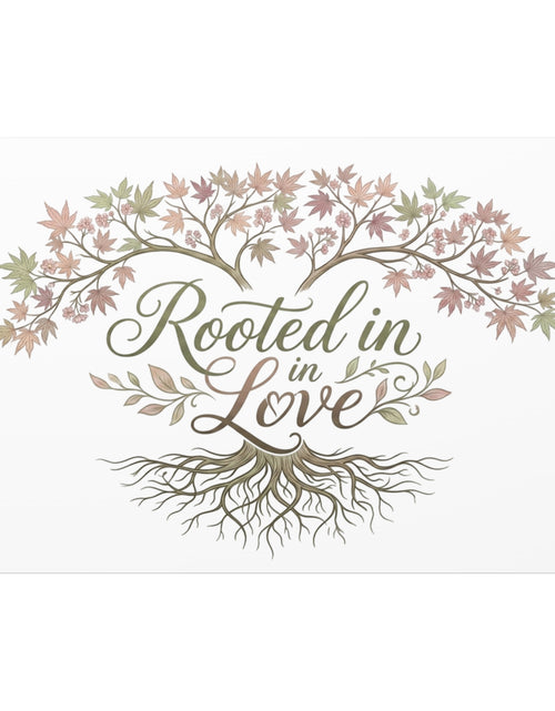 Load image into Gallery viewer, Rooted in Love Tree Canvas Wall Art — Inspirational Family Quote Home Decor

