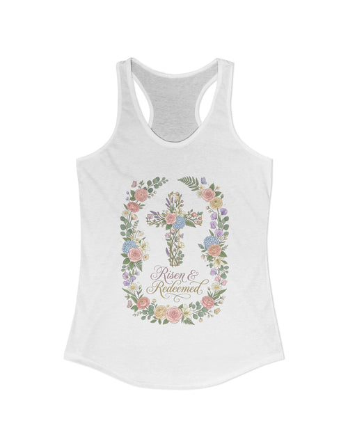Load image into Gallery viewer, Blessed &amp; Redeemed Women's Christian Tank Top – Cross Faith Shirt – Inspirational Christian Summer Apparel
