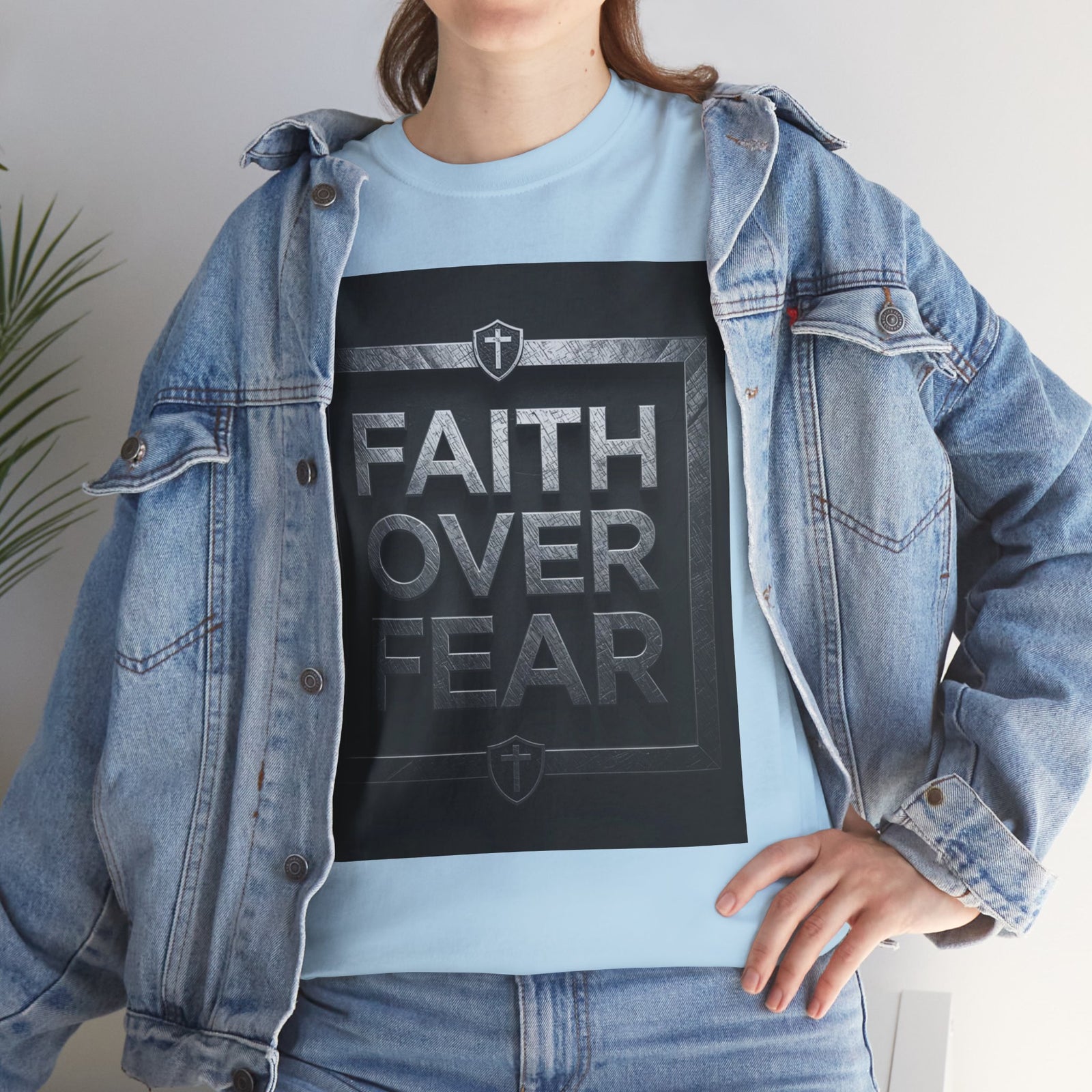 Faith Over Fear T-Shirt — Inspirational Christian Tee with Bold Typography For Men & Women