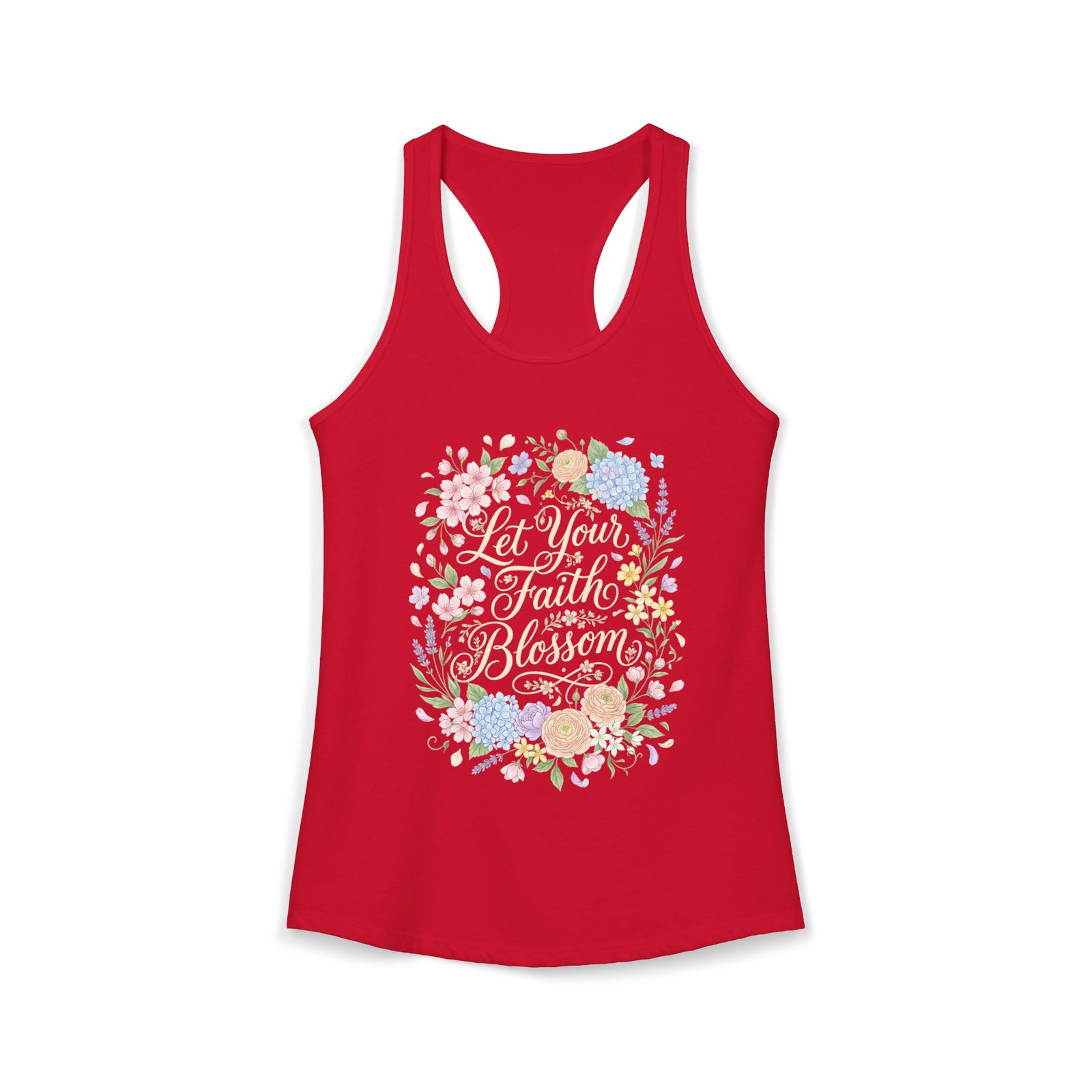 Grow in Grace Women's Christian Tank Top – Inspirational Faith Shirt – Floral Christian Summer Apparel