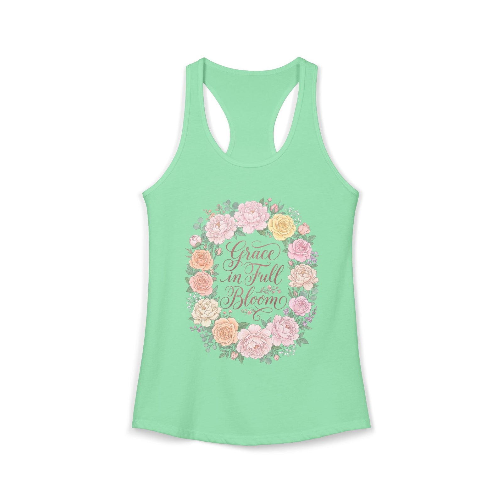 Faith Grows Here Women's Christian Tank Top – Inspirational Faith Apparel – Summer Christian Shirt