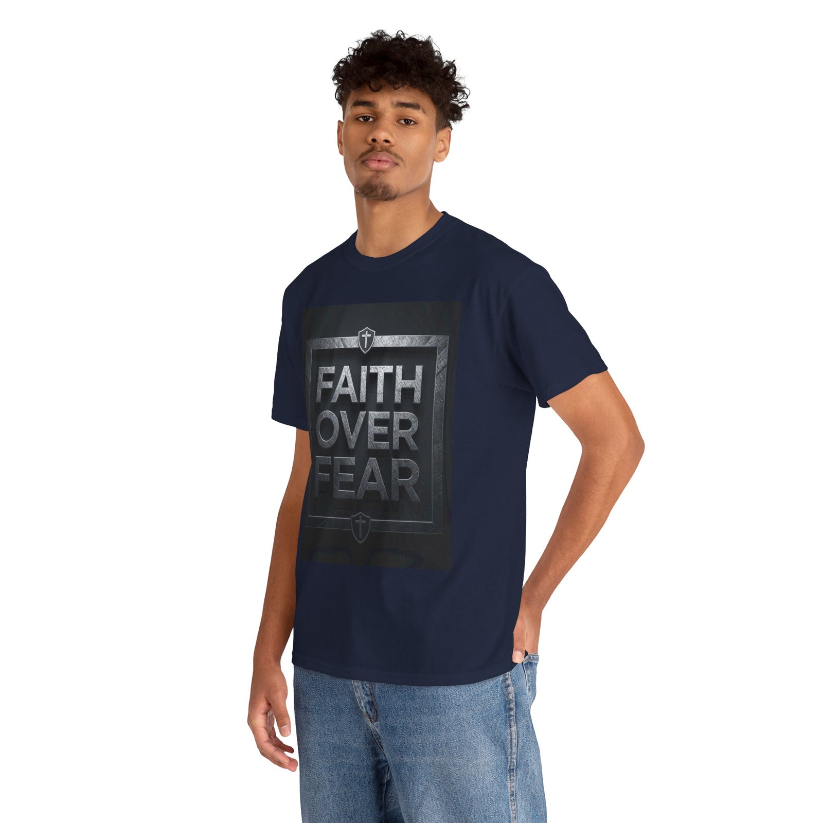 Faith Over Fear T-Shirt — Inspirational Christian Tee with Bold Typography For Men & Women