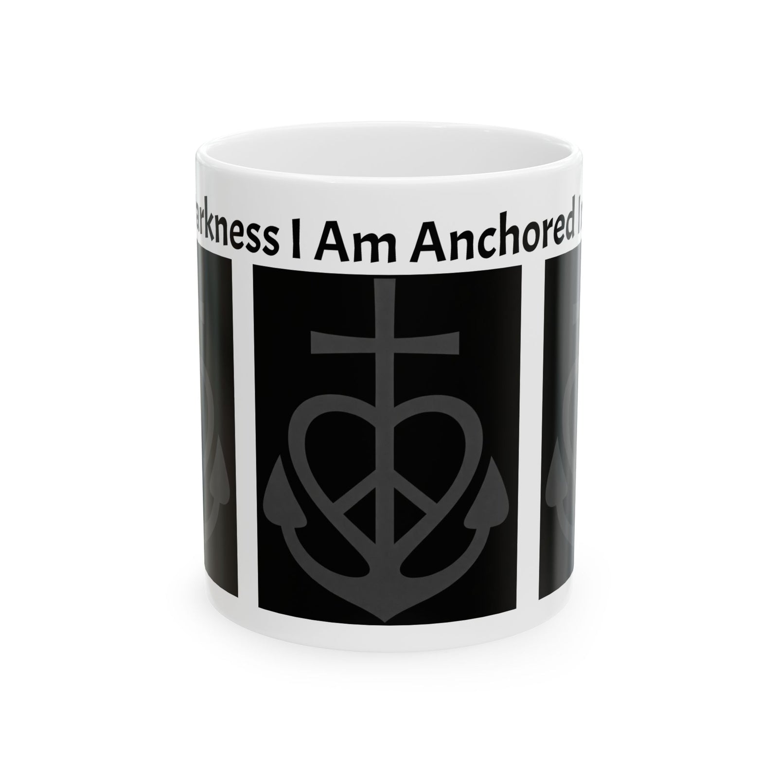 Anchor of Faith Ceramic Mug — "Even in Weakness I am Anchored" Christian Coffee Cup 11 oz & 15 oz