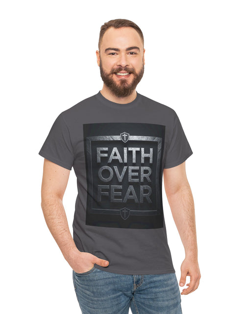 Load image into Gallery viewer, Faith Over Fear T-Shirt — Inspirational Christian Tee with Bold Typography For Men &amp; Women
