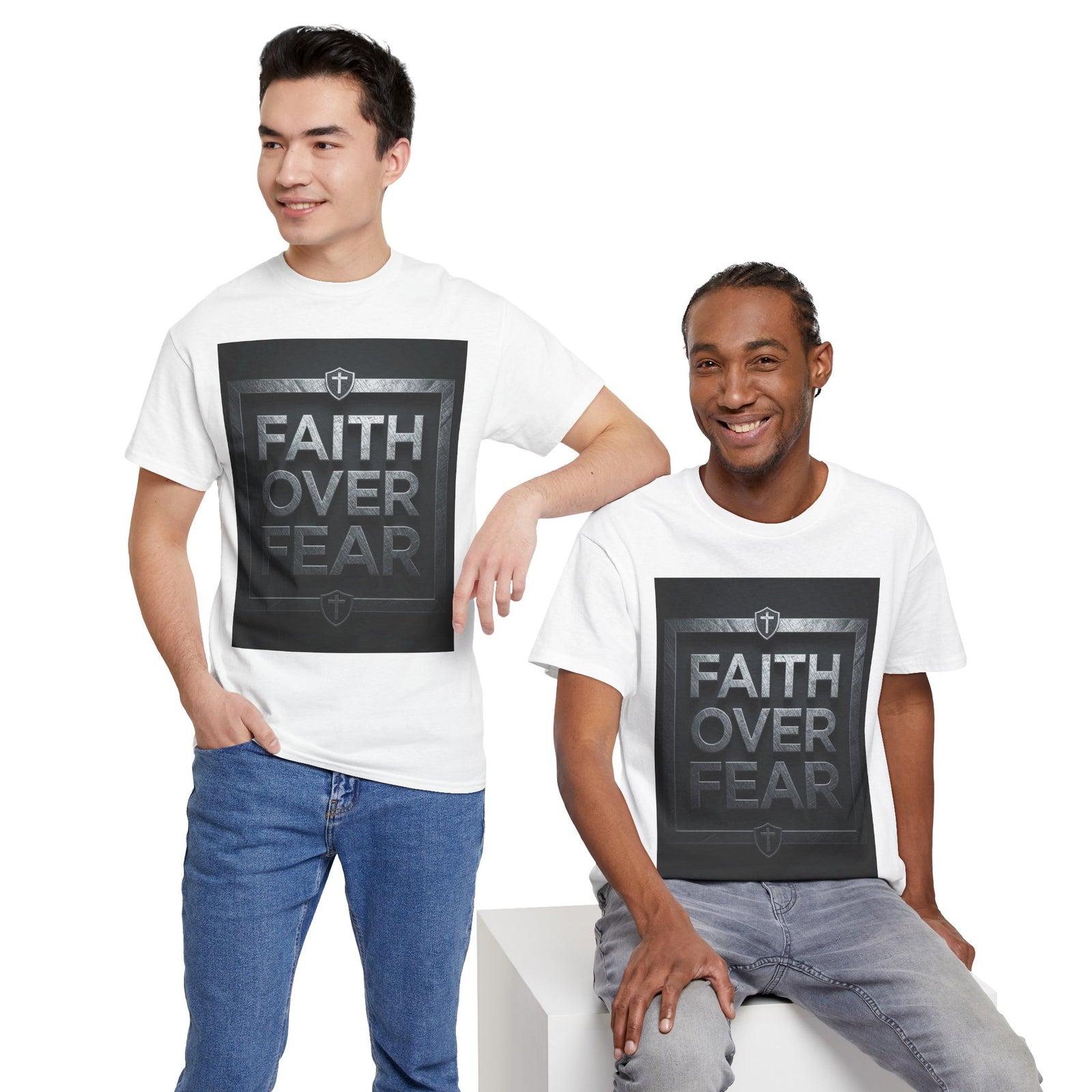 Faith Over Fear T-Shirt — Inspirational Christian Tee with Bold Typography For Men & Women
