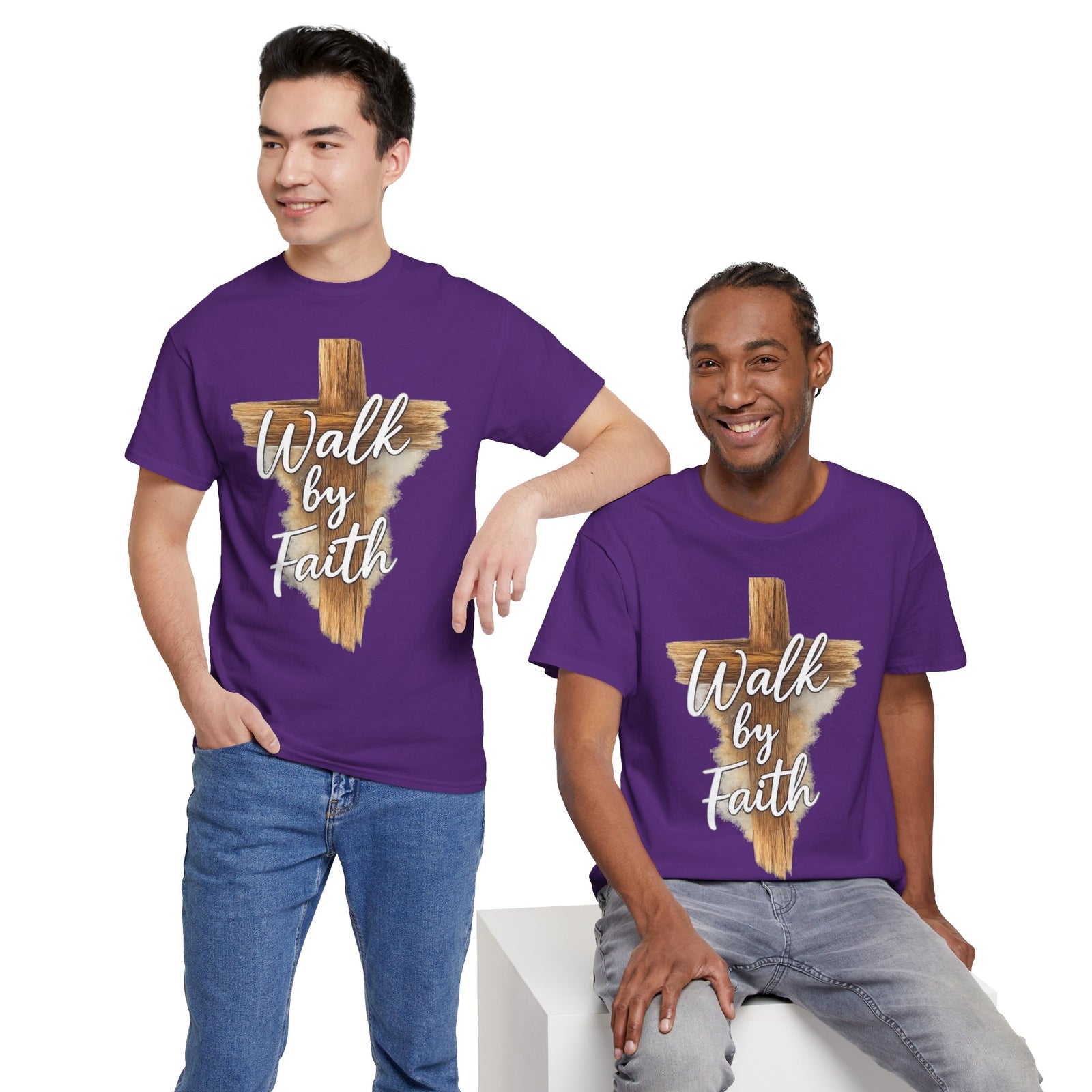 Walk By Faith Tee — Christian Cross Faith Men's T‑Shirt