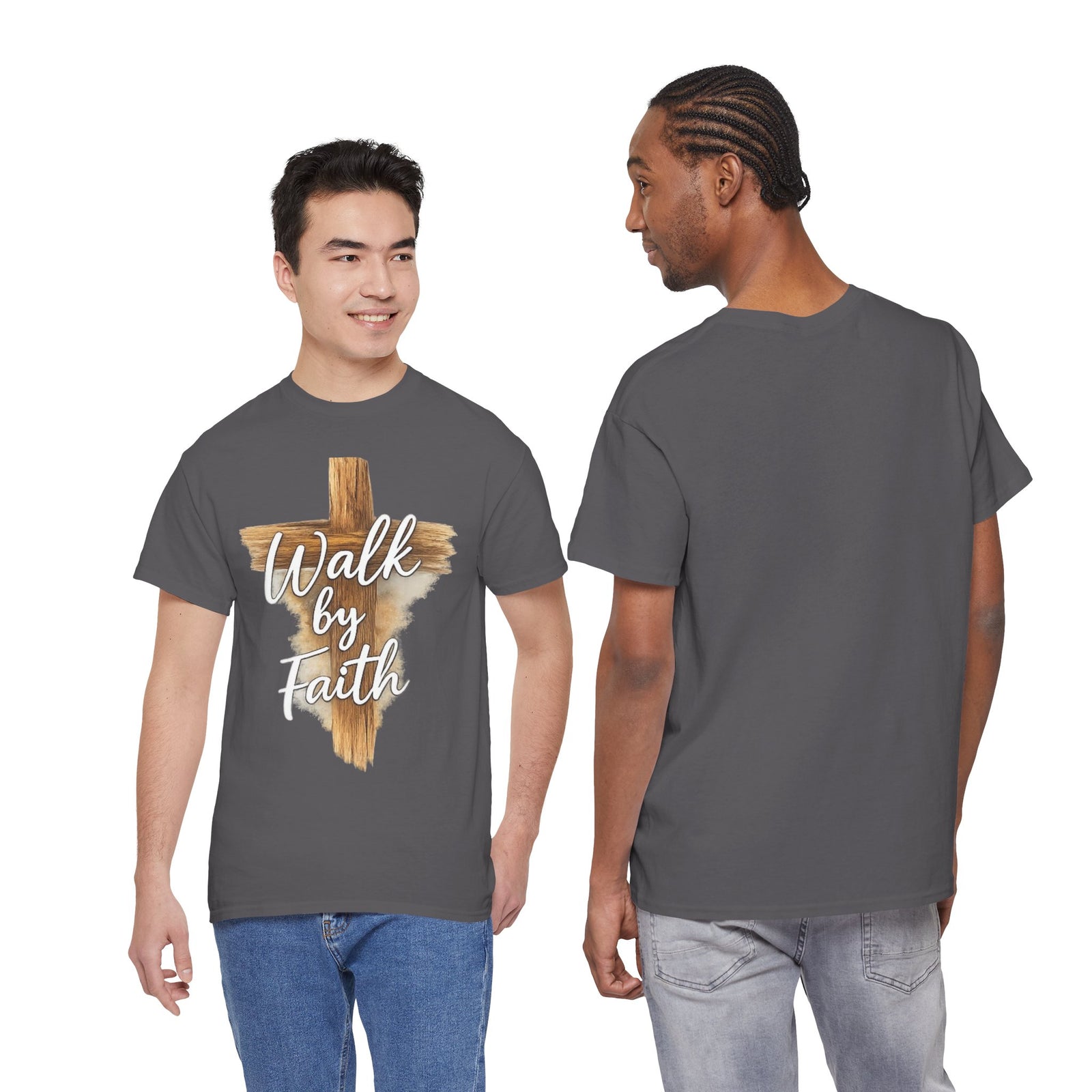Walk By Faith Tee — Christian Cross Faith Men's T‑Shirt