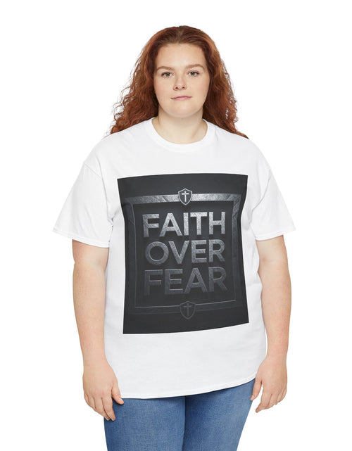 Load image into Gallery viewer, Faith Over Fear T-Shirt — Inspirational Christian Tee with Bold Typography For Men &amp; Women
