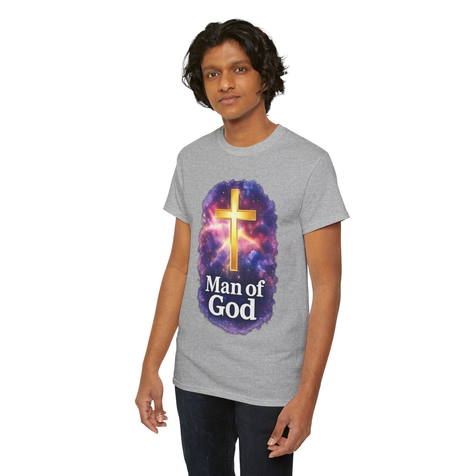 Man of God T-Shirt — Christian Cross  Men & Boys Graphic Tee