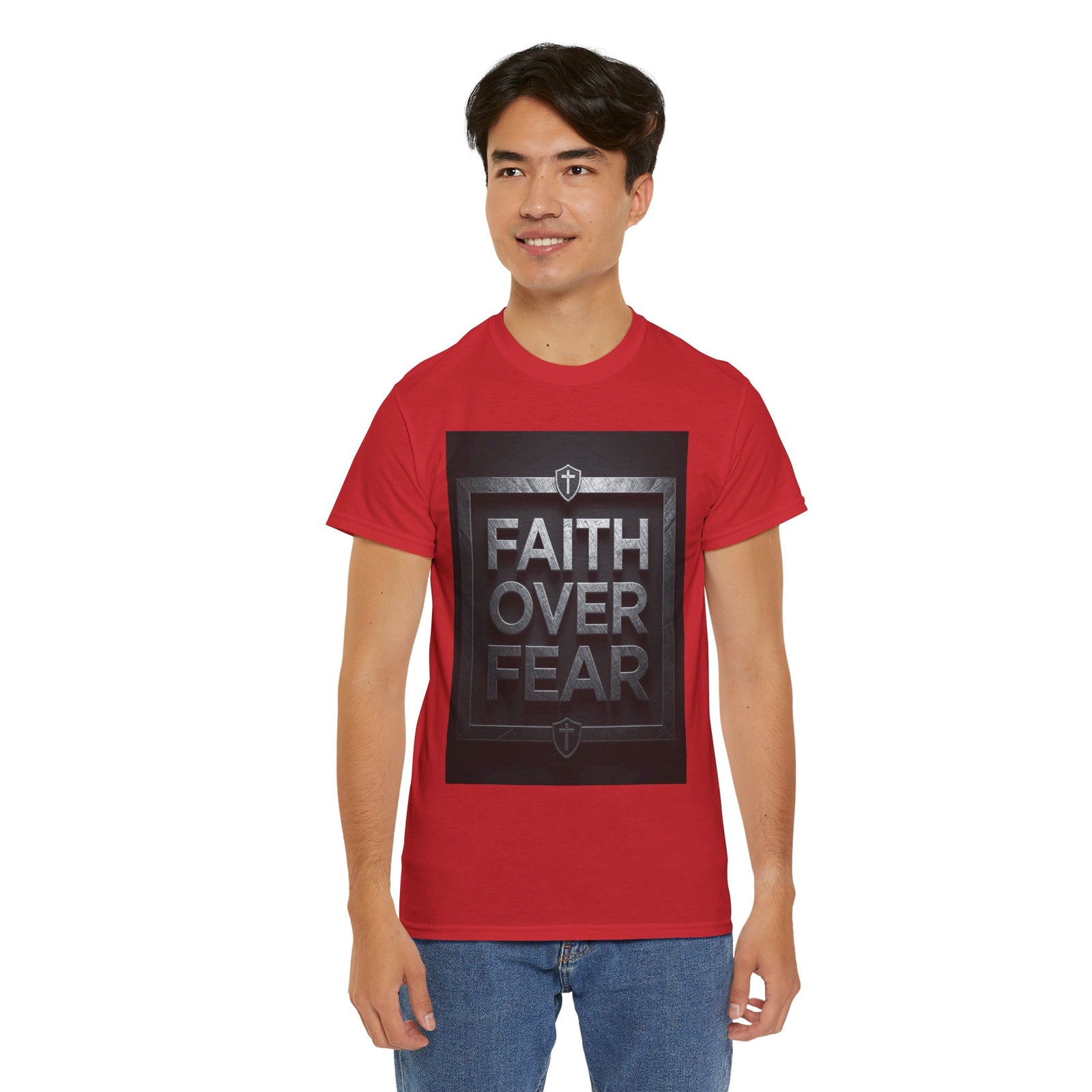 Faith Over Fear T-Shirt — Inspirational Christian Tee with Bold Typography For Men & Women