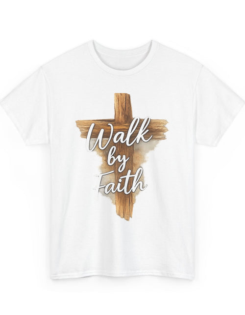 Load image into Gallery viewer, Walk By Faith Tee — Christian Cross Faith Men's T‑Shirt
