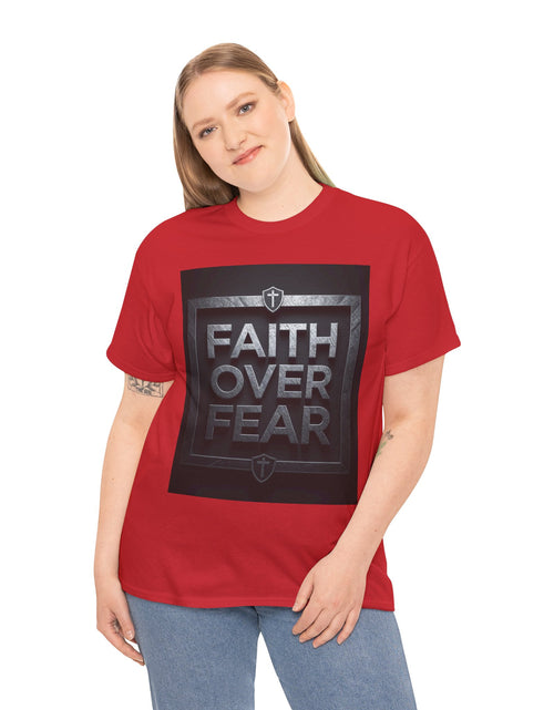 Load image into Gallery viewer, Faith Over Fear T-Shirt — Inspirational Christian Tee with Bold Typography For Men &amp; Women

