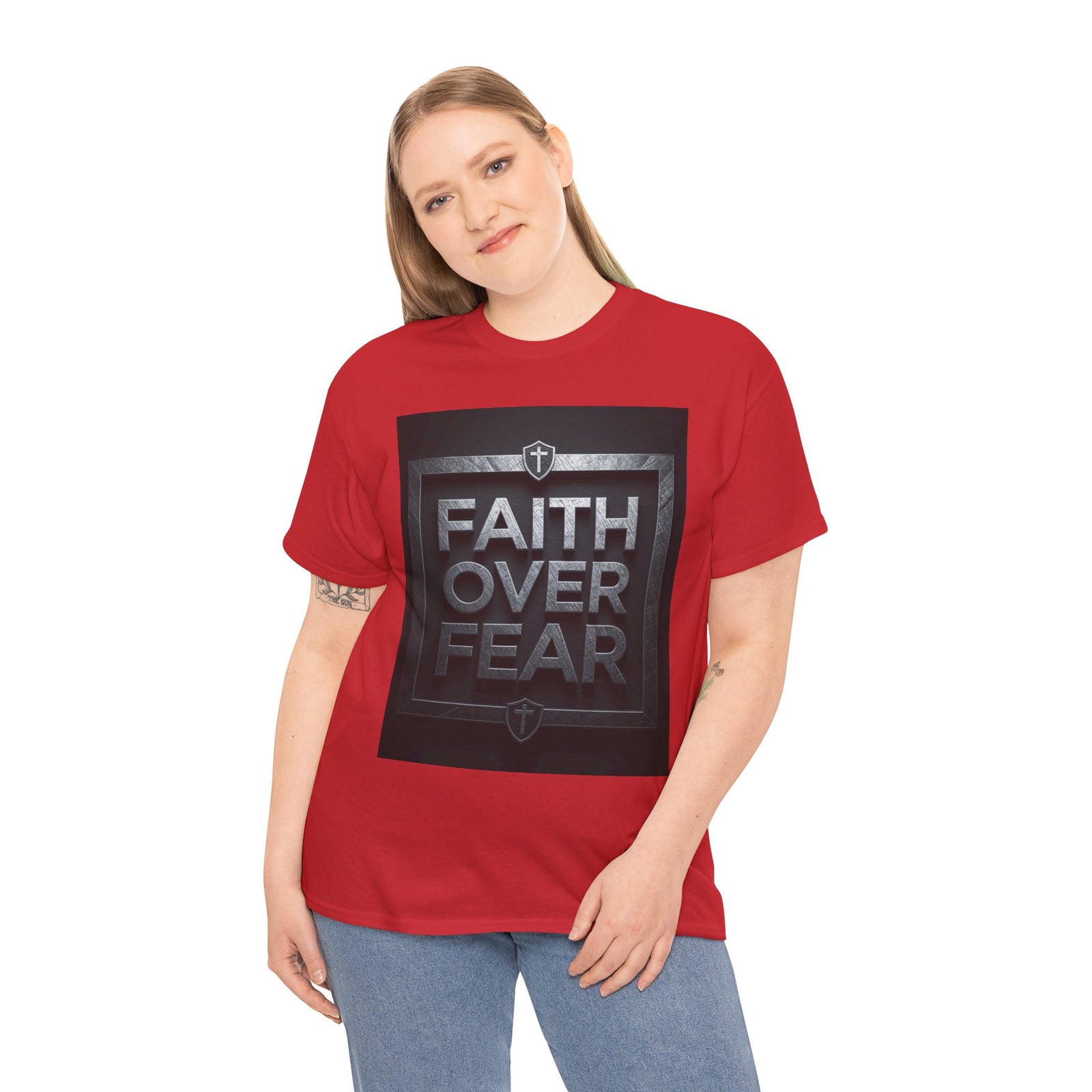 Faith Over Fear T-Shirt — Inspirational Christian Tee with Bold Typography For Men & Women