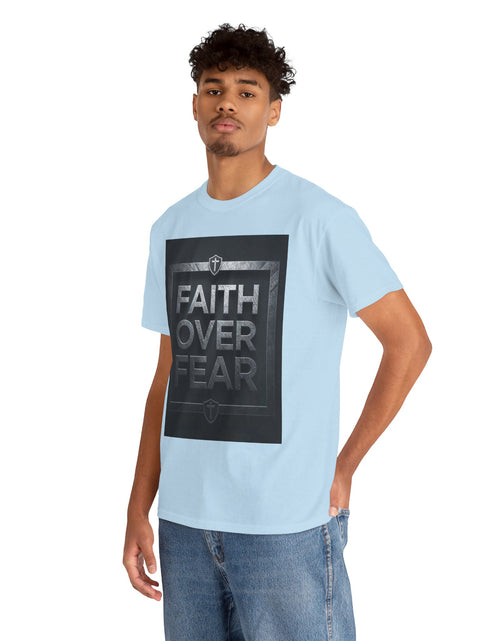Load image into Gallery viewer, Faith Over Fear T-Shirt — Inspirational Christian Tee with Bold Typography For Men &amp; Women
