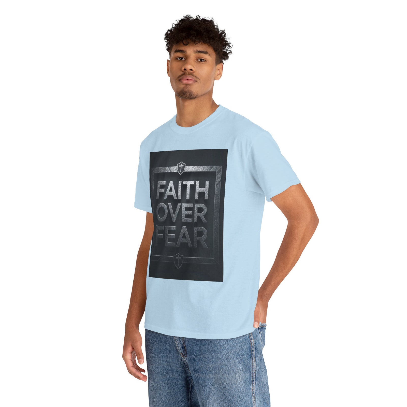 Faith Over Fear T-Shirt — Inspirational Christian Tee with Bold Typography For Men & Women