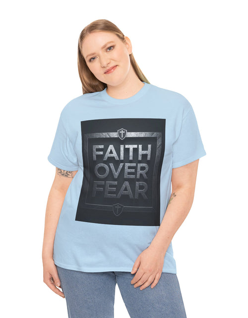 Load image into Gallery viewer, Faith Over Fear T-Shirt — Inspirational Christian Tee with Bold Typography For Men &amp; Women
