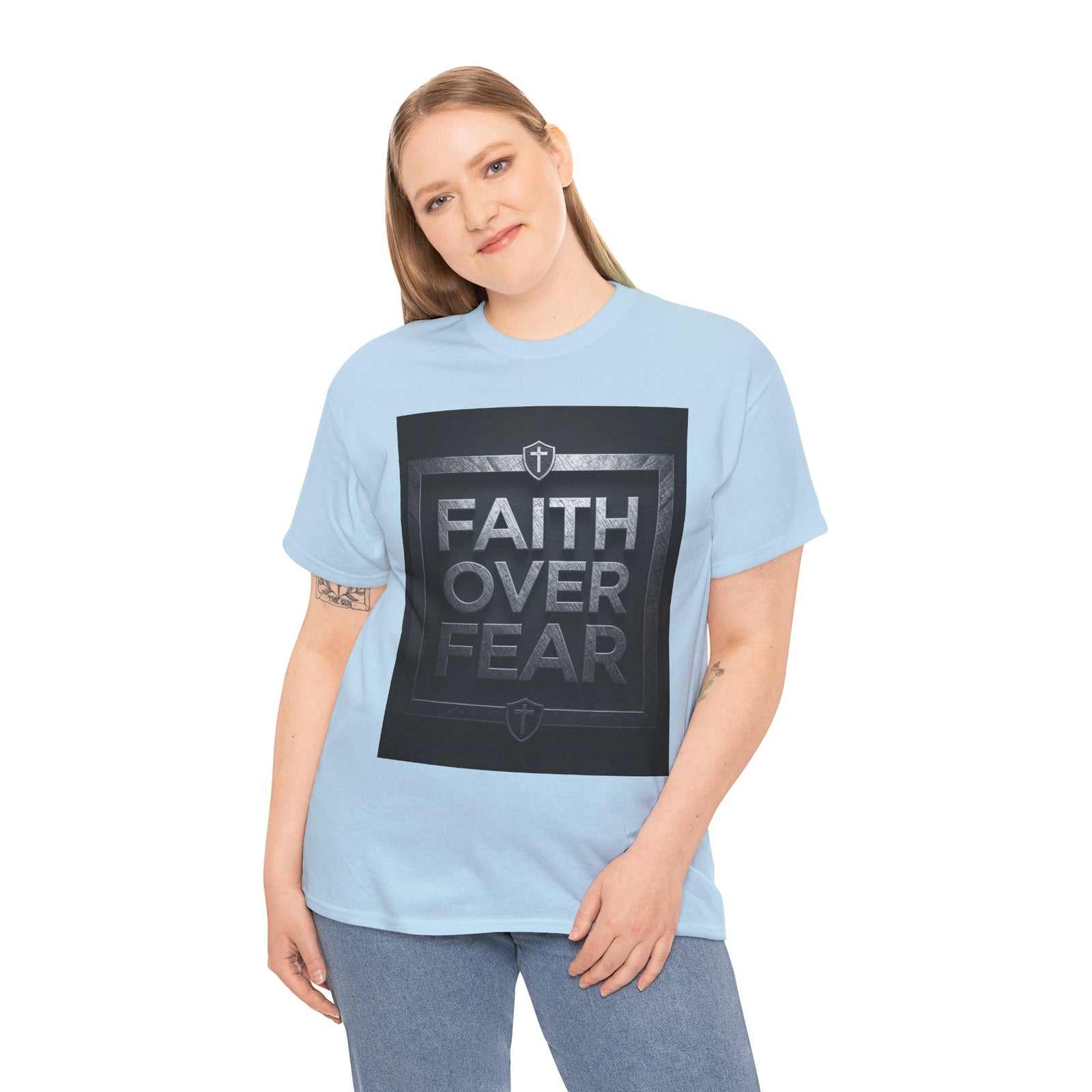 Faith Over Fear T-Shirt — Inspirational Christian Tee with Bold Typography For Men & Women