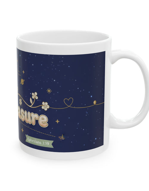 Load image into Gallery viewer, Loved Beyond Measure Ceramic Mug gift— Inspirational Faith and Cross Design (11oz &amp; 15oz)
