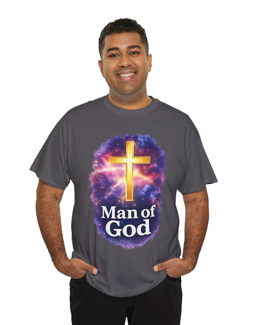 Load image into Gallery viewer, Man of God T-Shirt — Christian Cross  Men &amp; Boys Graphic Tee
