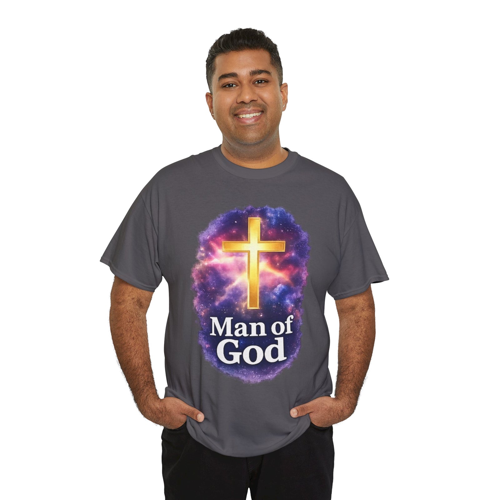 Man of God T-Shirt — Christian Cross  Men & Boys Graphic Tee