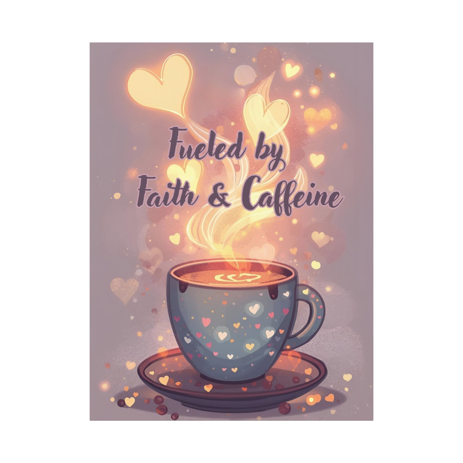 Canvas Wall Art "Fueled by Faith & Caffeine" — Coffee Lover Inspirational Home - Coffee Shop Decor