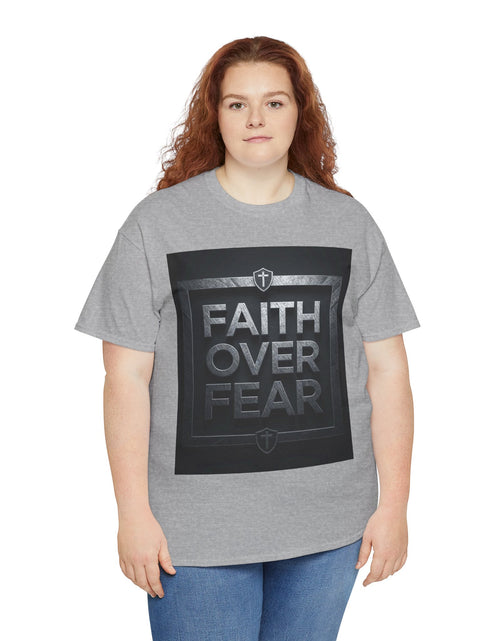 Load image into Gallery viewer, Faith Over Fear T-Shirt — Inspirational Christian Tee with Bold Typography For Men &amp; Women

