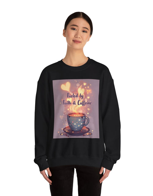 Load image into Gallery viewer, Fueled by Faith &amp; Caffeine| Coffee Lover Faith Fueled - Woman's Crewneck Sweatshirt

