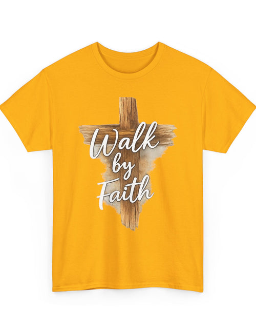 Load image into Gallery viewer, Walk By Faith Tee — Christian Cross Faith Men's T‑Shirt
