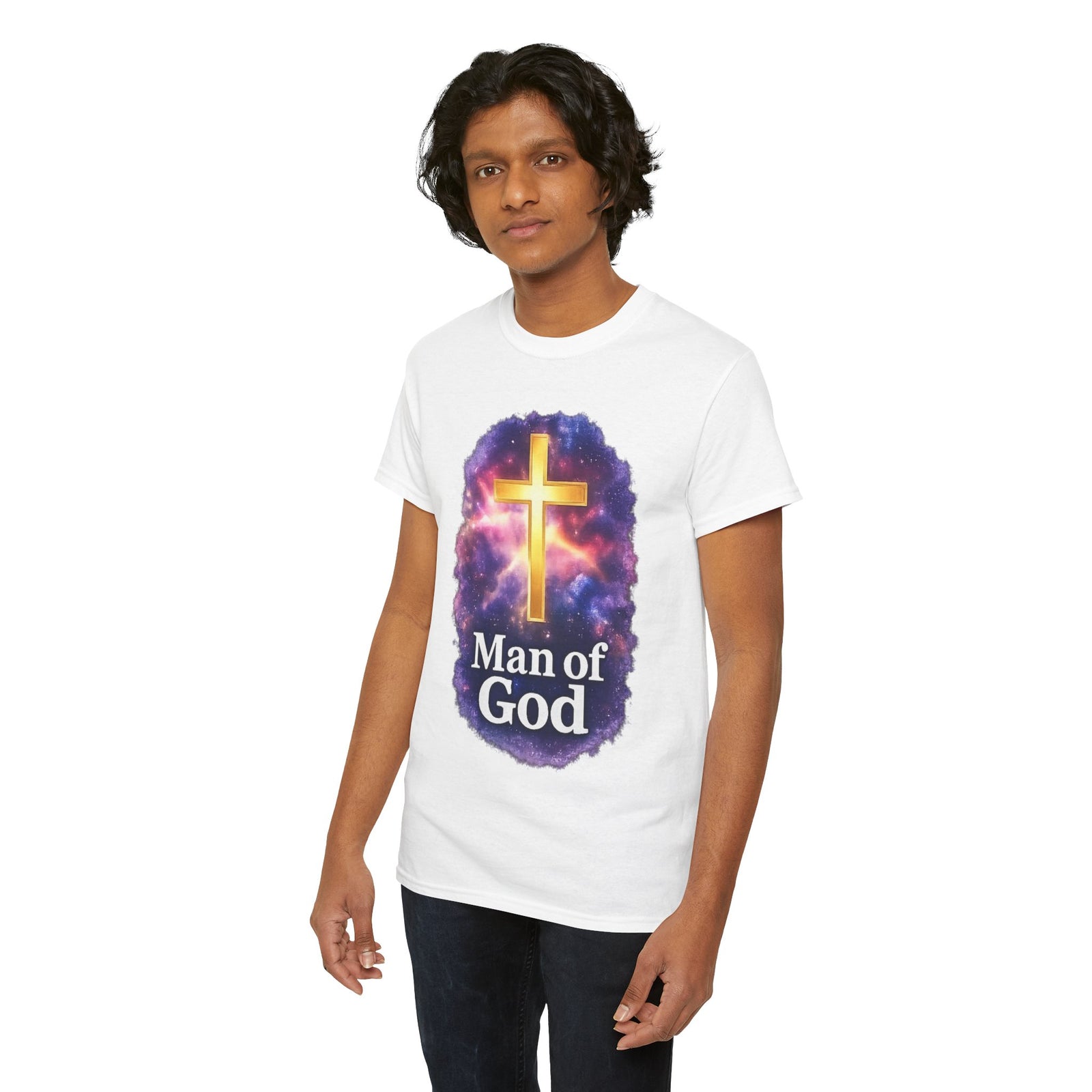 Man of God T-Shirt — Christian Cross  Men & Boys Graphic Tee