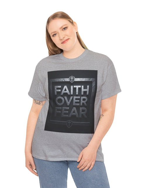 Load image into Gallery viewer, Faith Over Fear T-Shirt — Inspirational Christian Tee with Bold Typography For Men &amp; Women
